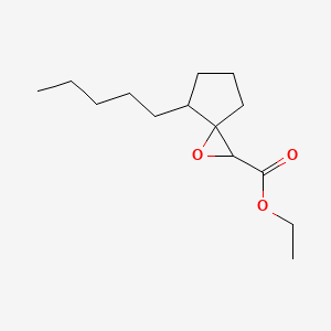 molecular formula C14H24O3 B12666198 Ethyl 4-pentyl-1-oxaspiro[2.4]heptane-2-carboxylate CAS No. 84812-65-7