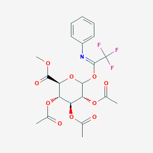 molecular formula C21H22F3NO10 B126662 1-(2,2,2-三氟-N-苯基乙亚胺酸酯)-D-葡萄糖醛酸甲酯 2,3,4-三乙酸酯 CAS No. 869996-05-4