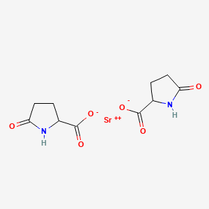 molecular formula C10H12N2O6Sr B12666209 Strontium bis(5-oxo-DL-prolinate) CAS No. 85959-41-7
