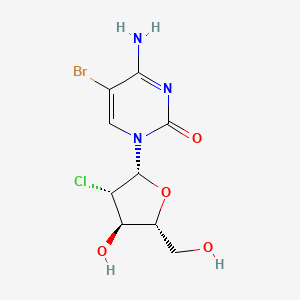 molecular formula C9H11BrClN3O4 B12666238 4-Amino-5-bromo-1-(2-chloro-2-deoxy-beta-D-arabinofuranosyl)pyrimidin-2(1H)-one CAS No. 80791-95-3