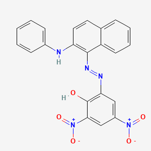 molecular formula C22H15N5O5 B12666259 2,4-Dinitro-6-[[2-(phenylamino)-1-naphthyl]azo]phenol CAS No. 82980-51-6