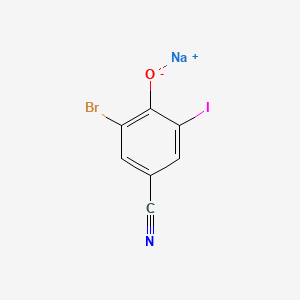 molecular formula C7H2BrINNaO B12666260 Sodium 3-bromo-4-hydroxy-5-iodophenylcyanide CAS No. 19524-05-1
