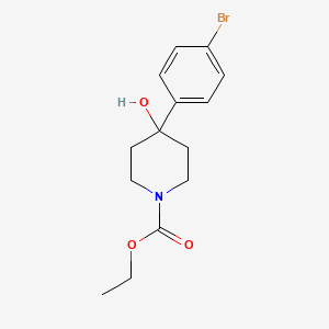 molecular formula C14H18BrNO3 B12666274 Ethyl 4-(4-bromophenyl)-4-hydroxypiperidine-1-carboxylate CAS No. 81010-24-4
