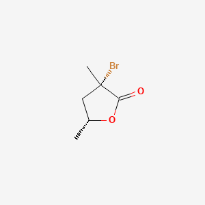 molecular formula C6H9BrO2 B12666281 cis-3-Bromodihydro-3,5-dimethylfuran-2(3H)-one CAS No. 41788-52-7