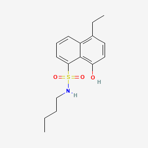 molecular formula C16H21NO3S B12666286 N-Butyl-5-ethyl-8-hydroxynaphthalene-1-sulphonamide CAS No. 84083-19-2