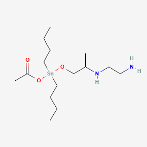 molecular formula C15H34N2O3Sn B12666300 Acetoxy[2-[(2-aminoethyl)amino]propoxy]dibutyltin CAS No. 84051-94-5
