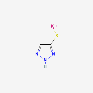 molecular formula C2H2KN3S B12666323 Potassium 1,2,3-triazole-5-thiolate CAS No. 37539-04-1