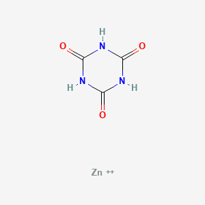 molecular formula C3H3N3O3Zn+2 B12666343 1,3,5-Triazine-2,4,6(1H,3H,5H)-trione, zinc salt CAS No. 24468-28-8