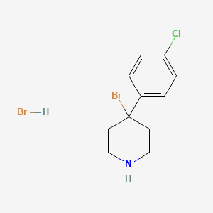 molecular formula C11H14Br2ClN B12666446 4-Bromo-4-(4-chlorophenyl)piperidinium bromide CAS No. 84501-69-9