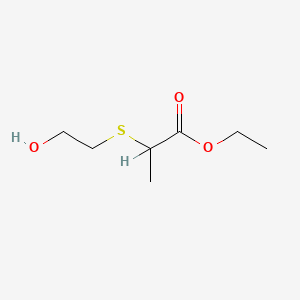 molecular formula C7H14O3S B12666502 Ethyl 2-((2-hydroxyethyl)thio)propionate CAS No. 35562-87-9
