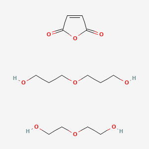molecular formula C14H26O9 B12666535 Furan-2,5-dione;2-(2-hydroxyethoxy)ethanol;3-(3-hydroxypropoxy)propan-1-ol CAS No. 143472-09-7