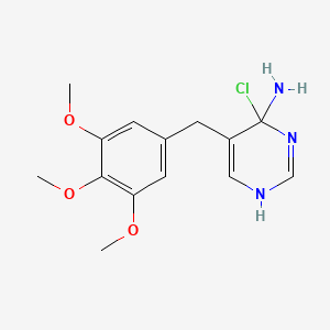 molecular formula C14H18ClN3O3 B12666541 4-Chloro-5-((3,4,5-trimethoxyphenyl)methyl)pyrimidin-4-amine CAS No. 55694-04-7