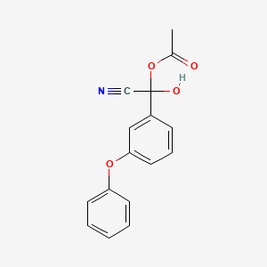 molecular formula C16H13NO4 B12666566 alpha-Cyano-alpha-hydroxy-3-phenoxybenzyl acetate CAS No. 94213-27-1