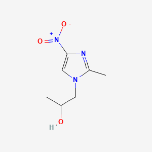 molecular formula C7H11N3O3 B12666624 alpha,2-Dimethyl-4-nitro-1H-imidazole-1-ethanol CAS No. 39893-64-6