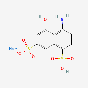 molecular formula C10H8NNaO7S2 B12666640 Sodium hydrogen 4-amino-5-hydroxynaphthalene-1,7-disulphonate CAS No. 40492-14-6