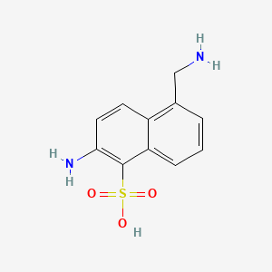 molecular formula C11H12N2O3S B1266668 2-Amino-5-(aminomethyl)naphthalene-1-sulphonic acid CAS No. 52084-84-1