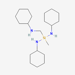 molecular formula C20H41N3Si B12666721 N,N'-Dicyclohexyl[(cyclohexylamino)methyl]methylsilanediamine CAS No. 80228-86-0