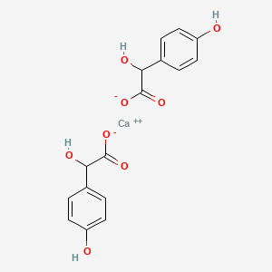 molecular formula C16H14CaO8 B12666765 calcium;2-hydroxy-2-(4-hydroxyphenyl)acetate CAS No. 82492-24-8