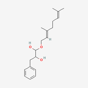 molecular formula C19H28O3 B12666786 1-((3,7-Dimethyl-2,6-octadienyl)oxy)-3-phenylpropane-1,2-diol CAS No. 94134-39-1