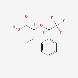molecular formula C12H13F3O3 B12666854 2-(2,2,2-Trifluoro-1-phenylethoxy)butyric acid CAS No. 71074-91-4