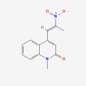 molecular formula C13H12N2O3 B12666887 1-methyl-4-[(E)-2-nitroprop-1-enyl]quinolin-2-one CAS No. 91955-46-3