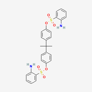 molecular formula C27H26N2O6S2 B1266690 Isopropylidenedi-1,4-phenylene bis(2-aminobenzenesulphonate) CAS No. 68015-60-1