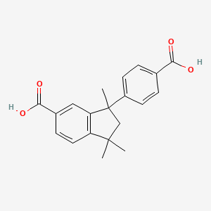 molecular formula C20H20O4 B1266694 3-(4-Carboxyphenyl)-2,3-dihydro-1,1,3-trimethyl-1H-indene-5-carboxylic acid CAS No. 3569-18-4