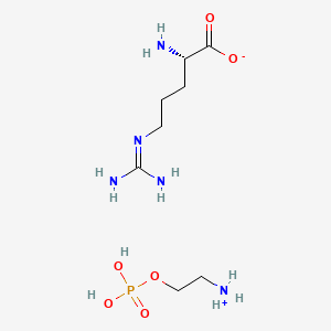 molecular formula C8H22N5O6P B12666982 2-Ammonioethyl L-arginine phosphate CAS No. 93856-90-7