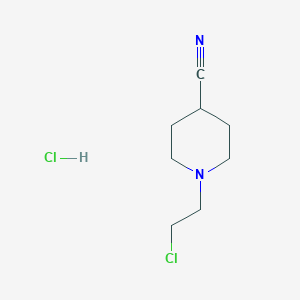 molecular formula C8H14Cl2N2 B012667 1-(2-Chloroethyl)piperidine-4-carbonitrile hydrochloride CAS No. 111041-03-3