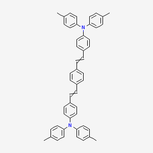 molecular formula C50H44N2 B1266700 Benzenamine, 4,4'-(1,4-phenylenedi-2,1-ethenediyl)bis[N,N-bis(4-methylphenyl)- CAS No. 55035-43-3