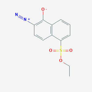 molecular formula C12H10N2O4S B12667003 Ethyl 6-diazo-5,6-dihydro-5-oxonaphthalene-1-sulphonate CAS No. 67749-14-8