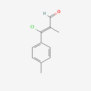 molecular formula C11H11ClO B12667038 3-Chloro-3-(4-methylphenyl)methacrylaldehyde CAS No. 71209-67-1