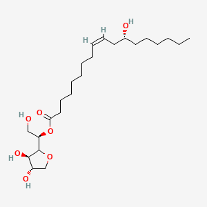 molecular formula C24H44O7 B12667174 Sorbitan, mono(12-hydroxy-9-octadecenoate), (R-(Z))- CAS No. 71872-98-5