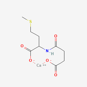 molecular formula C9H13CaNO5S B12667206 Calcium N-(3-carboxylato-1-oxopropyl)-DL-methionate CAS No. 93805-87-9