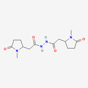 molecular formula C14H22N4O4 B12667214 Bis(1-methyl-5-oxopyrrolidine-2-aceto)hydrazide CAS No. 81700-67-6