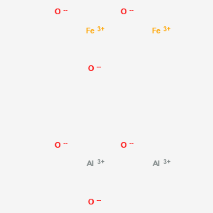 molecular formula Al2Fe2O6 B12667223 Aluminum oxide (Al2O3), solid soln. with iron oxide (Fe2O3) CAS No. 102110-71-4