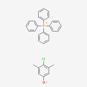 molecular formula C32H28ClOP B12667243 Tetraphenylphosphonium, salt with 4-chloro-3,5-xylenol CAS No. 94230-92-9