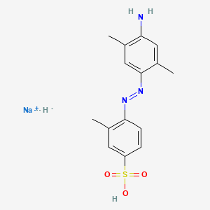 molecular formula C15H18N3NaO3S B12667245 Sodium 6-((4-amino-2,5-xylyl)azo)toluene-3-sulphonate CAS No. 85135-89-3
