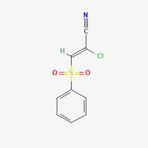molecular formula C9H6ClNO2S B12667249 2-Propenenitrile, 2-chloro-3-(phenylsulfonyl)-, (Z)- CAS No. 83285-28-3