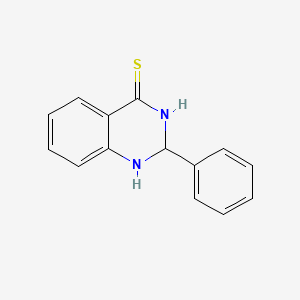 molecular formula C14H12N2S B12667277 2-Phenyl-2,3-dihydro-4(1H)-quinazolinethione CAS No. 53619-34-4