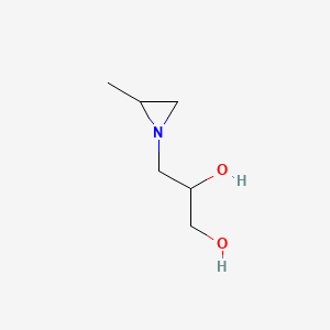 molecular formula C6H13NO2 B12667304 3-(2-Methylaziridin-1-yl)propane-1,2-diol CAS No. 31877-20-0