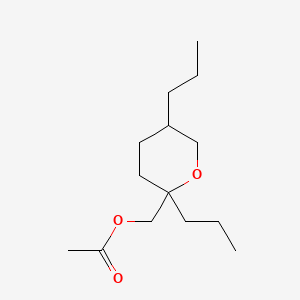 molecular formula C14H26O3 B12667311 Tetrahydro-2,5-dipropyl-2H-pyran-2-methyl acetate CAS No. 85392-32-1