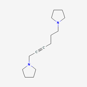molecular formula C14H24N2 B1266734 1-(6-(1-Pyrrolidinyl)-4-hexynyl)pyrrolidine CAS No. 71172-23-1