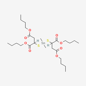 molecular formula C26H48O8S2Sn B12667346 Butanedioic acid, 2,2'-((dimethylstannylene)bis(thio))bis-, tetrabutyl ester CAS No. 65291-38-5