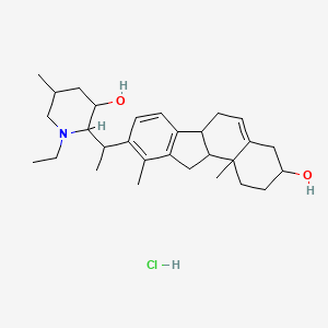 molecular formula C29H44ClNO2 B12667357 N-Ethylveratramine hydrochloride CAS No. 90439-20-6