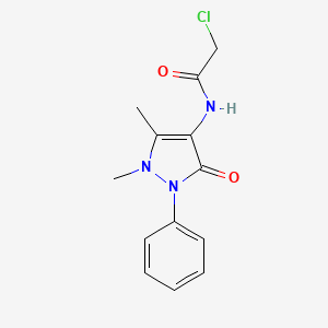 molecular formula C13H14ClN3O2 B1266736 2-chloro-N-(1,5-dimethyl-3-oxo-2-phenyl-2,3-dihydro-1H-pyrazol-4-yl)acetamide CAS No. 3608-86-4