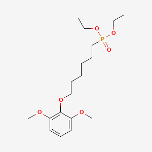 molecular formula C18H31O6P B12667392 Phosphonic acid, (6-(2,6-dimethoxyphenoxy)hexyl)-, diethyl ester CAS No. 89210-95-7