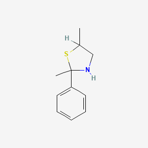 molecular formula C11H15NS B12667474 2,5-Dimethyl-2-phenylthiazolidine CAS No. 116113-05-4