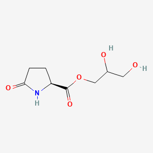 molecular formula C8H13NO5 B12667477 2,3-Dihydroxypropyl 5-oxo-L-prolinate CAS No. 85136-14-7