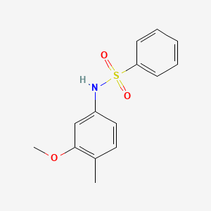 molecular formula C14H15NO3S B1266751 n-(3-Methoxy-4-methylphenyl)benzenesulfonamide CAS No. 6955-46-0